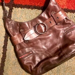 Brown leather purse